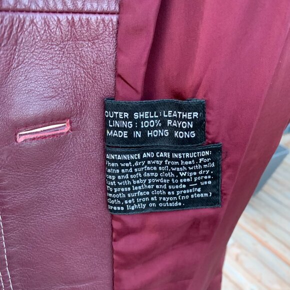 Vintage Di Costa Leather Overcoat Trench Coat Small Burgundy Belted 60s - Picture 11 of 16